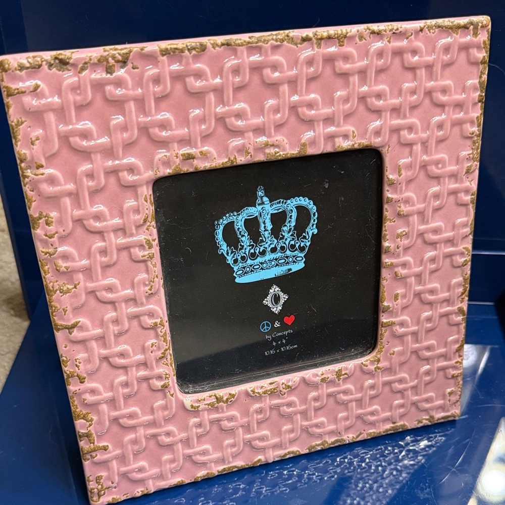 Vintage Pink Ceramic Decorative Picture Frame by Concepts